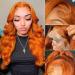 selamun Ginger Orange Lace Front Wigs Human Hair Pre Plucked Hairline with Baby Hair Body Wave 13x4 HD 150% Density Brazilian Hair 88J Color wigs 20 inch 20 Inch Ginger Orange Body Wave