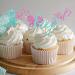 Boy Or Girl Cupcake Toppers Pink & Blue Glitter Baby Shower Cupcake Picks Bows Or Boots/He Or She Cake Decorations for Gender Reveal/First Birthday Party - 24pcs - Buy Online on GoSupps.com