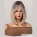 Short Blonde Bob Wig for Women - 12 Natural Straight Synthetic Short Bob with Bangs - #1 Color - Cosplay, Halloween, Cute Style - Buy Online on GoSupps.com