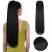 SEIKEA 28" Ponytail Extensions Drawstring Long Straight Fake Pony Tail Natural Soft Clip in Hair Extension Synthetic Heat Resistant Hairpiece - Black 28 Inch 155G (Pack of 1) Black
