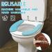 Washable Toilet Seat Covers Set | Thick Padded & Non-Slip Toilet Cushions | 4 Pairs in Grey, Brown, White & Blue | Soft Bathroom Supplies - Buy Online on GoSupps.com