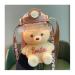 Kawaii Bear Straw Bottle  Cartoon Kids Water Bottle Bpa Free with Straw and Built in Carrying Loop  Adjustable & Removable Shoulder Strap  Made of Durable Plastic  Leak-Proof Design for Travel 34oz A- Coffee