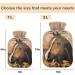 NAANLE 2L Hot Water Bottle with Lid - Horse Print | Pain Relief & Warm Comfort for Bed & Feet | Heat & Cold Therapy - Buy Online on GoSupps.com