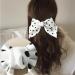 Ypkia French Polka Dot Hair Clip with Bow - Large Hair Bow Accessory for Women/Girls, Black White - Buy Online on GoSupps.com