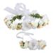 Ysxy women girl flower cranes flower stirring floral crown hair crowd garland halo with floral manual band for bride photography wedding festival beige