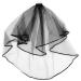 Lurrose Black Wedding Veil Ribbon Elegant Short Woman Veil with Comb Costume Accessory