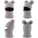 XIAOHAWANG Winter Warm Baby Hood Hat with Fleece Lining - Gray Pompom | 6-24 Months - Buy Online on GoSupps.com
