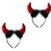 Lizzy 2x Devil Headband With Fur | Halloween Head Hair Headbopper Hat Adult kids Mens Womens Fancy Dress Devil Angel Costume Accessory Cosplay Dark Night Party