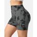 Buy Zaayo 2er-Pack Women's Butt Scrunch High Waist Gym Shorts - Booty Lift Tie Dye Fitness Pants - Black Gray & Dark Blue - Buy Online on GoSupps.com