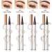 Eyebrow Pencil with 4 Fork Tip 3D Microblading Eyebrow Pencil Natural Makeup Fine Stroke Magic Eyebrow Pencil Microblading Eyebrow Pen Long-Lasting on All Day(Gray) - Buy Online on GoSupps.com