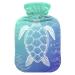 Turtle Sea Hot Water Bottle with Cover Hot Water Bottles for Pain Relief Hand Feet Warmer Warmer for Headache Back Pain 1L