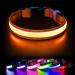 Luminous collar dog Charging dog collar luminous waterproof 7 color change adjustable LED light collar dogs for small medium large dogs for night safety orange-s s (28-40cm/11-15.7inch) 2022-orange