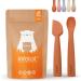 Infatot Silicone Baby Weaning Spoons Set - Orange | 4 Months+ Infant Self Feeding Cutlery - Buy Online on GoSupps.com