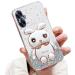 Tivenfezk Nadoli for Oppo Realme C55 Hase Hidden Stand Shell caricature glitter rabbits stand Soft silicone bling cell phone case transparent protective cover Oppo realme C55 clear