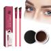 Mnsuid Anjoize Eyebrow Brush 4D Laminated Brow Grooming Kit Home Eyebrow Care Kit 4D Laminated Multifunction Ultra-thin Angled Eyebrow Brush Long Lasting Waterproof (Dark brown)