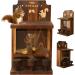 Squirrel Feeder 27.5cm/10.8inch Wood Squirrel Feeders for Outside Weatherproof Squirrel Bar with 3 Small Stool Wooden Chipmunk House Box for Corn Peanuts - Buy Online on GoSupps.com