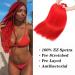 SOKU Red Pre Stretched Braiding Hair 24 Long - 4 Packs Synthetic Fiber Crochet Twist Braids | Soft Yaki Straight Texture - Red Color - Buy Online on GoSupps.com