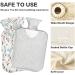 NAANLE 1L Transparent Heat Bottle with Watercolor Flower Branches - Hot Water Bottle for Bed Hands & Feet - Pain Relief & Heat Therapy - Buy Online on GoSupps.com