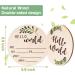 Baby Announcement Sign for Newborn 5.9" Double-Sided Hello World Newborn Name Sign for Hospital Birth Announcement The Perfect Round Wooden Welcome Baby Sign for New Baby Boy Girl Gifts - Buy Online on GoSupps.com