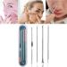 HudiMsat Blackhead Remover Pimple Comedone Extractor Tool Acne Removal Kit Zit Removing for Risk Free Nose Face Skin with Case 4PCS silvery - Buy Online on GoSupps.com