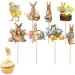 Cake Topper for Easter | Cupcake Bunny Topper Paper Pick - Vivid Cake Toppers Spring Party Supplies for Photo Booth Background Candy Box Photo Wall Neecs - Buy Online on GoSupps.com