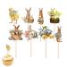 Easter Bunny Cupcake Toppers Room Ornaments Cake Picks Easy To Use Party Picks Cupcakes Long-lasting Chick Cupcake Toppers For Photo Wall Candy Box