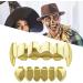 18k Gold Plated Teeth - Shiny 6 Teeth Top and 6 Bottom Set Mouth - Gold Grills for Your Teeth | Rapper Costume Teeth Accessories for Men and Women A: Golden fangs - Buy Online on GoSupps.com
