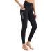 FunRiding-Women Horse Riding Tights Pockets,Women Training Breeches Pants with Silicone Grip Black X-Small