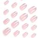 French Tip Press on Nails - Short Round Press On Nails with Nail Tips sparkling Pink False Nail press on nails Acrylic False Nails Cute Artificial Nails - Buy Online on GoSupps.com