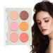 Eyeshadow Blushs Six-Color Blushs Makeup Palette Matte Eyeshadow and Blushs Makeup Easy-to-Color for Prom Wedding Bar Dating