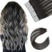 Sixstarhair tape extension real hair remy invisible tape in hair extension 20 pieces 50 grams ombre from black to silver with natural black #1BT1B-silver 55 cm 1BT1B/SILVER White # #