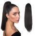 FESHFEN Straight Drawstring Ponytail Extension Natural Synthetic Long Pony Tails Hairpieces Clip in Ponytails Extensions for Women Girls Dark Brown 16 inch 16 Inch (Pack of 1) Dark Brown 4#-Drawstring