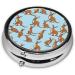 Funny Kangaroo Zoo Round Pill Box - 3 Compartment Portable Travel Medicine Organizer | Mini Decorative Pocket Purse for Tablets & Vitamins - Buy Online on GoSupps.com