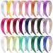 Siquk 24 pieces of hair tires women Satin forehead ligaments for women 24 colors silver gold pink salmon coral orange purple purple rose red red chestnut brown carmine red marine brown black light brown khaki kelly Light green aqua green blue -green viole