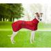 Geyecete Dog Jacket Adjustable Lightweight Raincoat with Reflective Straps and Harness Hole with Adjustable Bands Greyhound-Red-S S Red - Buy Online on GoSupps.com