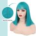 WIGER Teal Blue Bob Wig - Short Straight Synthetic Hair Full Wig for Women - Ideal for Cosplay or Party Look - Buy Online on GoSupps.com