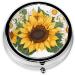 Buy Yellow Sunflowers & White Flowers Round Pill Box - 3 Compartment Portable Travel Medicine Organizer - Buy Online on GoSupps.com