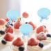 bephible Writable Cupcake Topper 50pcs/set with Ribbon Bowknot Paper Dessert Doughnut Fruit Pie Cheese Birthday Cake Decoration Label Marker Stick Pick Blue - Buy Online on GoSupps.com