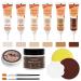 Wood Furniture Repair Kit 6 Colors Wood Filler Scratch Repair with Wood Putty Wood Polish Wax for Holes Scratches Cracks Stains Restore Hardwood Laminate Tables Doors Vinyl Floors Cabinet