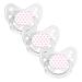 Dentistar Silikon Schnuller 3 Set- Size 2 6-14 months- tooth and jaw-friendly nipple with dental level- BPA-free- made in Germany- pink stars white