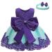 LZH Baby Girls Lace Dress Bowknot Flower Dresses Wedding Pageant Baptism Christening Tutu Gown 0-24 Months 18-24 Months Purple + Blue