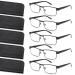 Reading Glasses for Men Blue Light Blocking Metal Readers Anti Eye Strain/Migraine Computer Eyeglasses 5 Pack Black 1.5 x