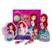 Disney Princess Ariel the Little Mermaid Kids Bath Time Gift Set for Girls - 2 in 1 Hair and Body Wash in 3D Mermaid Bottle Hair Clips and Soft Sponge - Fun Magical and Complete Bath Set for Kids
