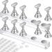 2 Set Acrylic Nail Art Practice Stands Magnetic Nail Tips Holders Training Fingernail Display Stands DIY Nail Crystal Holders and 96 Pieces White Reusable Adhesive Putty (Silver)