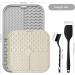 Coomazy Large Dog Lick Mat with Silicone Spatula & Brush - Perfect for Grooming & Bathing (Gray 20x30) - International Shipping Available - Buy Online on GoSupps.com
