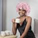 Bonnet Queen Satin Silk Sleeping Cap - Adjustable Mr. Bonnarhauben Night Hair Care Protection for Curly Long Hair - Smooth & Breathable in Pink - Buy Online on GoSupps.com