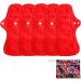 6Pcs Reusable Waterproof Menstrual Pad Set with Wet Bag - Heavy Flow Red Microfleece Mama Cloth Sanitary Napkins - Buy Online on GoSupps.com