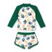 TUONROAD Girls Swimming Costume Toddler Baby Kids Two Piece Long Sleeve Swimsuit UPF 50+ Protection Bathing Suit Swim Set for 4-10 Years 5-6 Years Green Pineapple