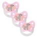 Dentistar Silikon Schnuller 3 Set- Size 1 Schnuller 0-6 months- tooth and jaw-friendly nipple with dental level- BPA-free- Made in Germany- Zebra pink