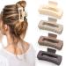 Canitor 4 PCS Hair Claw Clips, Claw Clips for Thick Hair Netural Hair Clips Matte Hair Clips Acrylic Rectangular Hair Clips Tortoise Barrettes French Design Banana Jaw Clips Hair Clips for Women Thick Hair Non-slip Clips L…